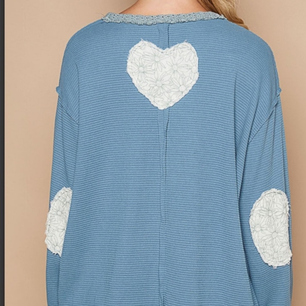 POL Blue Peace Sign Sweater - Picture 5 of 6